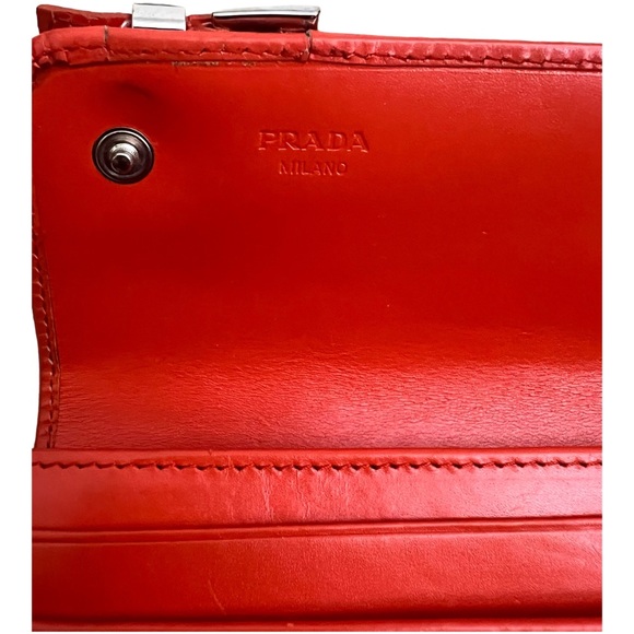 Prada Long Wallet Orange Leather - Picture 7 of 16